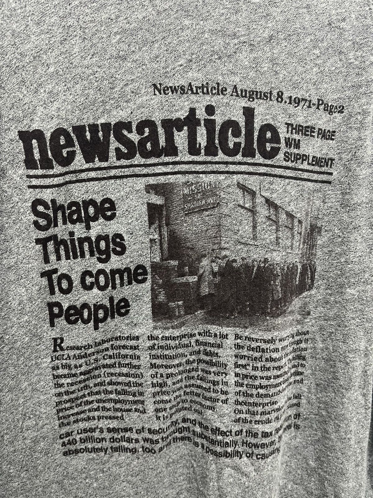 Japanese Brand Newspaper Article Old Poem by Joy Current Long Sleeve Tee Size US L / EU 52-54 / 3 - 3 Thumbnail