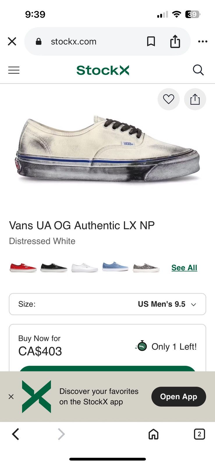 Vans Vans UA OG Authentic LX NP Size US 9 / EU 42 - 9 Thumbnail