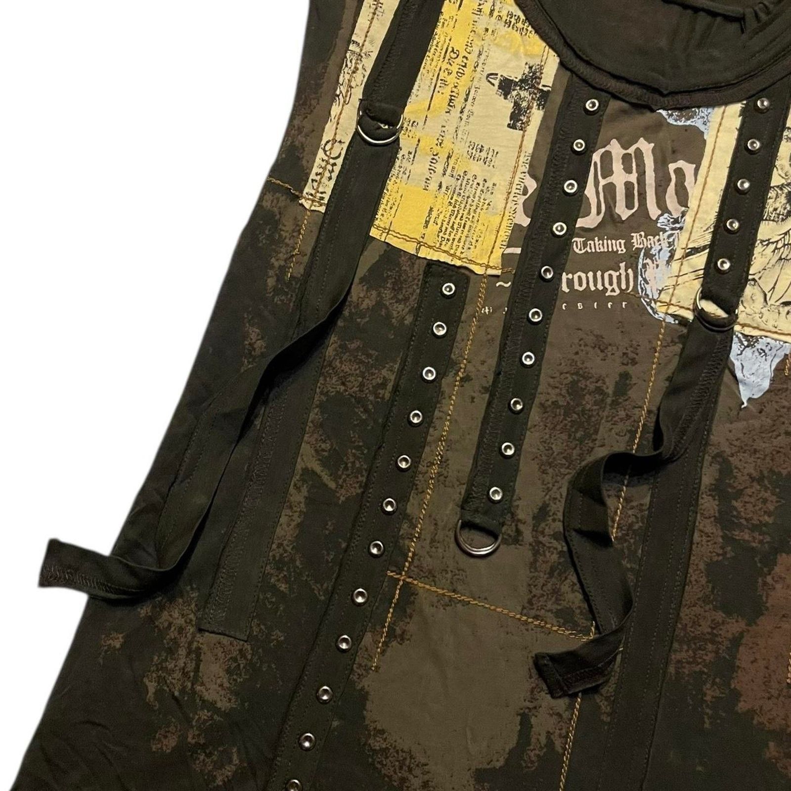 Salvage NWOT Vintage Y2K Salvage grunge punk goth lace-up tank dress Size L / US 10 / IT 46 - 3 Thumbnail