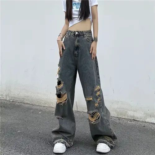 Ripped Jeans Women Oversize Baggy Pants
