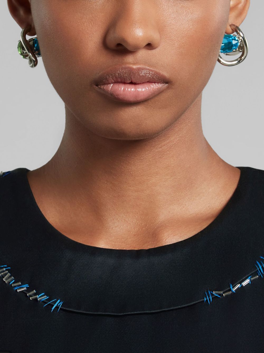 Marni o1w1db10125 Size:OS/Embellished Hoop Earrings in Multicolor Size ONE SIZE - 2 Thumbnail
