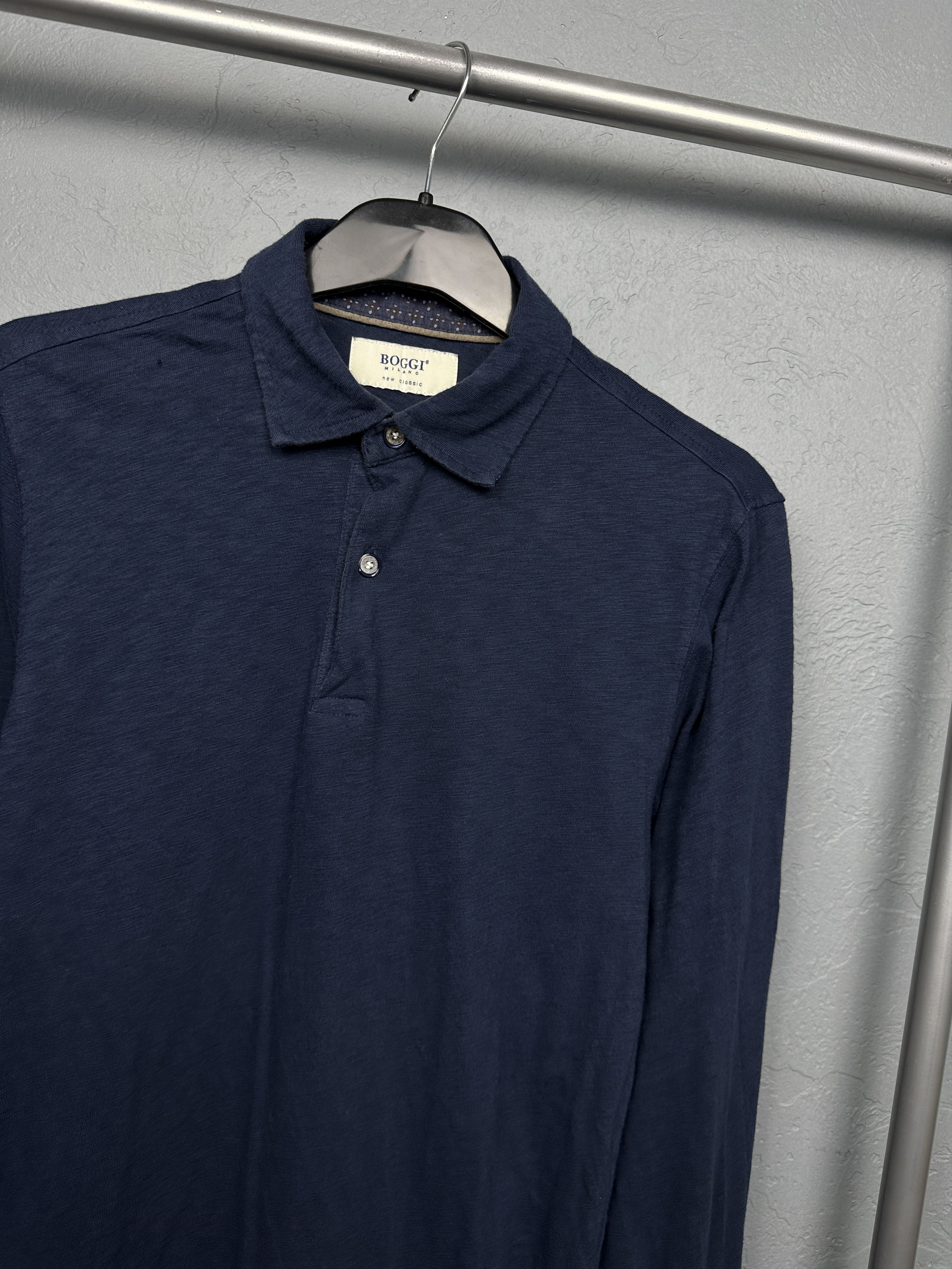 Boggi × Vintage Boggi Milano Vintage Mens Long Sleeve Polo Shirt Size US S / EU 44-46 / 1 - 2 Thumbnail