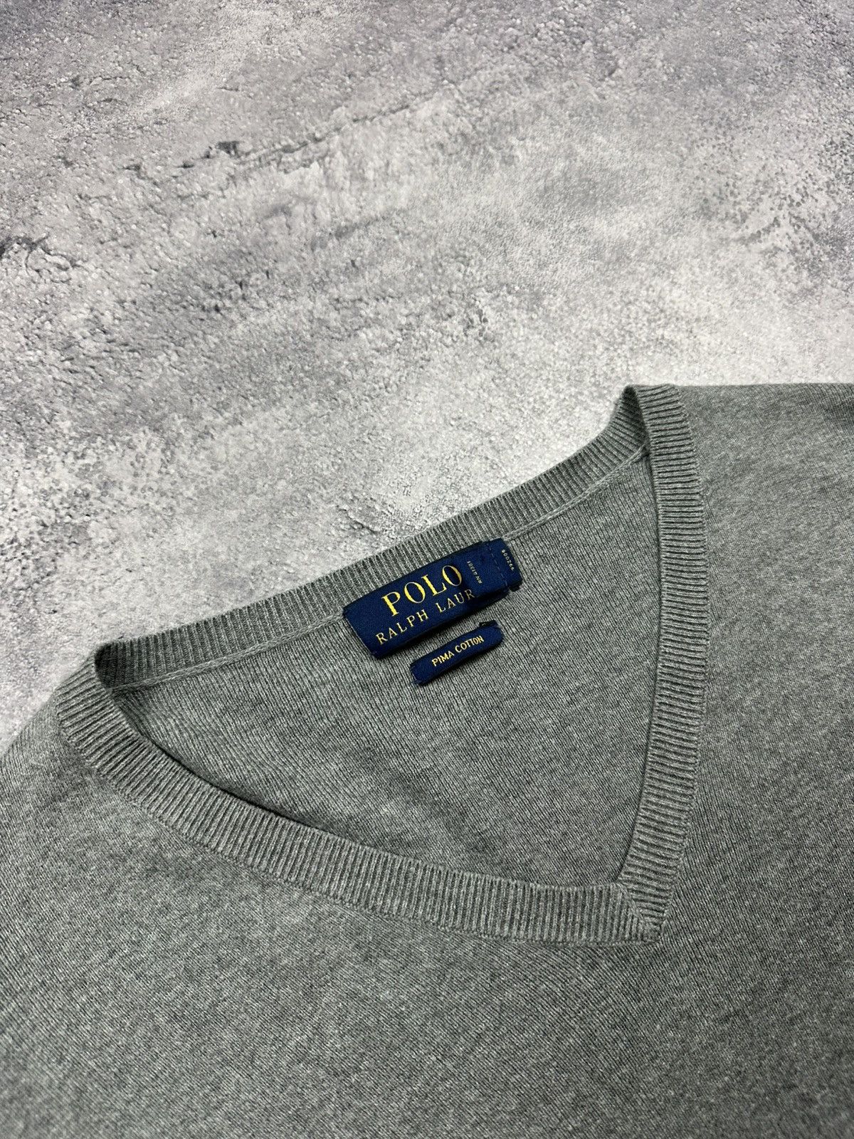 Polo Ralph Lauren Vintage Polo Ralph Lauren Grey V-Neck Sweater Jumper Pony Size US L / EU 52-54 / 3 - 6 Thumbnail