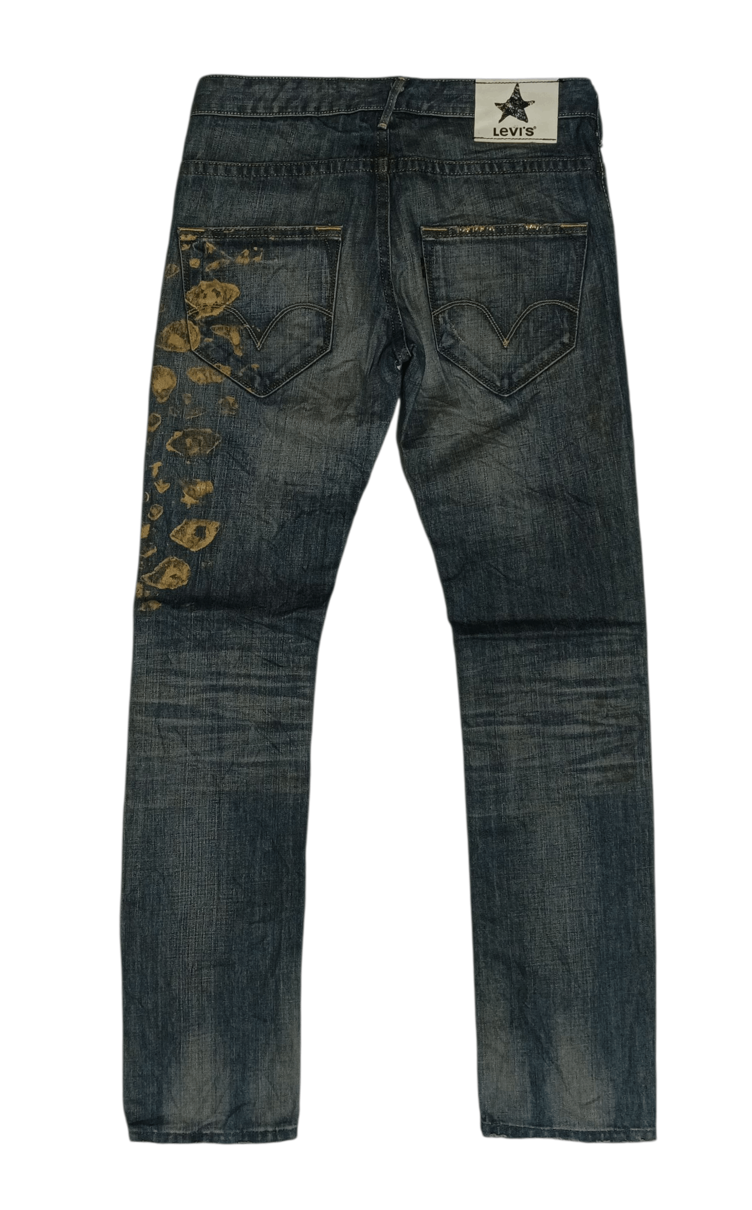 Levi's Levi's Black Star Slim Fit Low Rise Gold Paint Splash Size US 30 / EU 46 - 2 Thumbnail