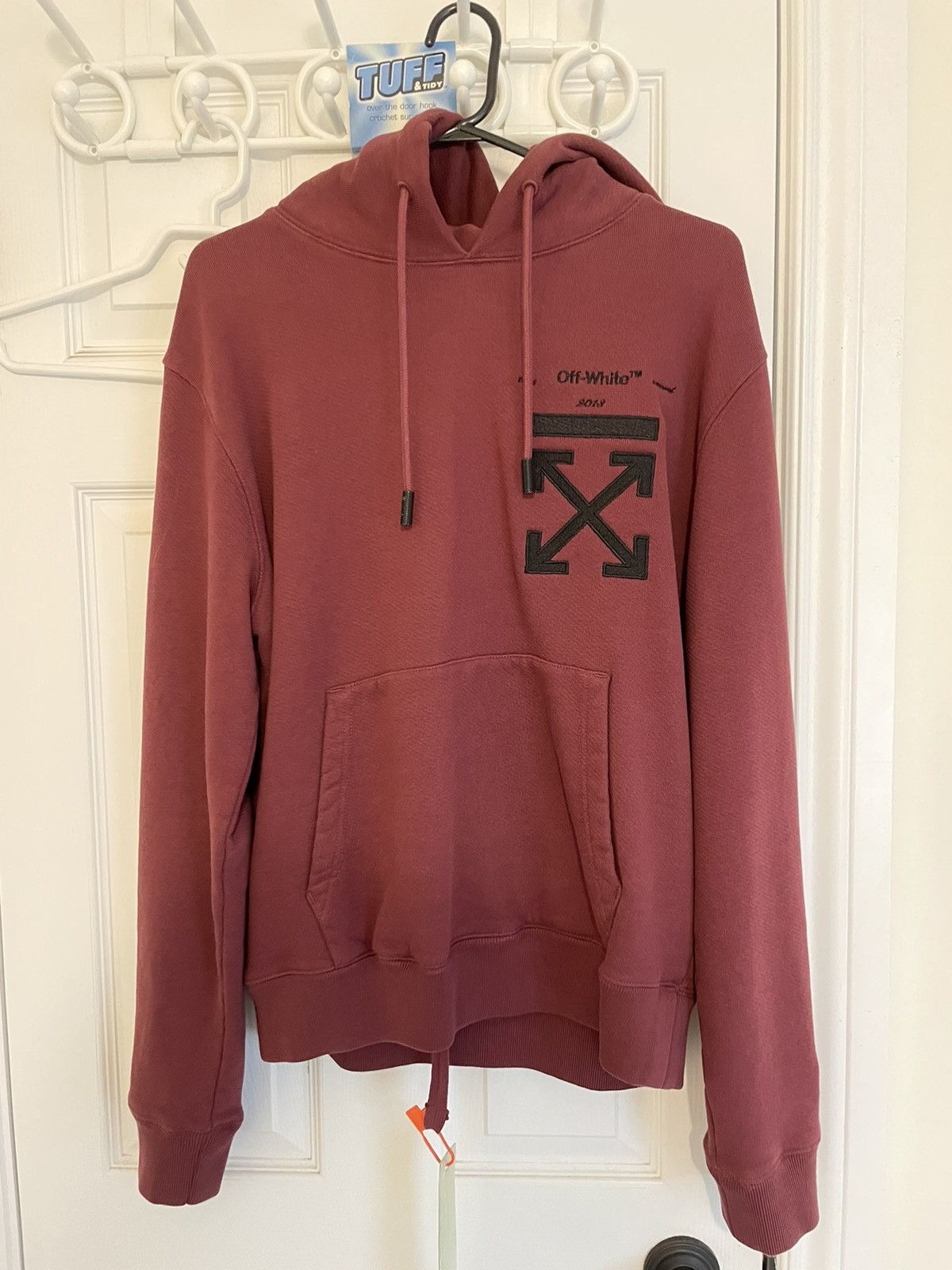 Off White OFF WHITE Burgundy Hoodie Grailed