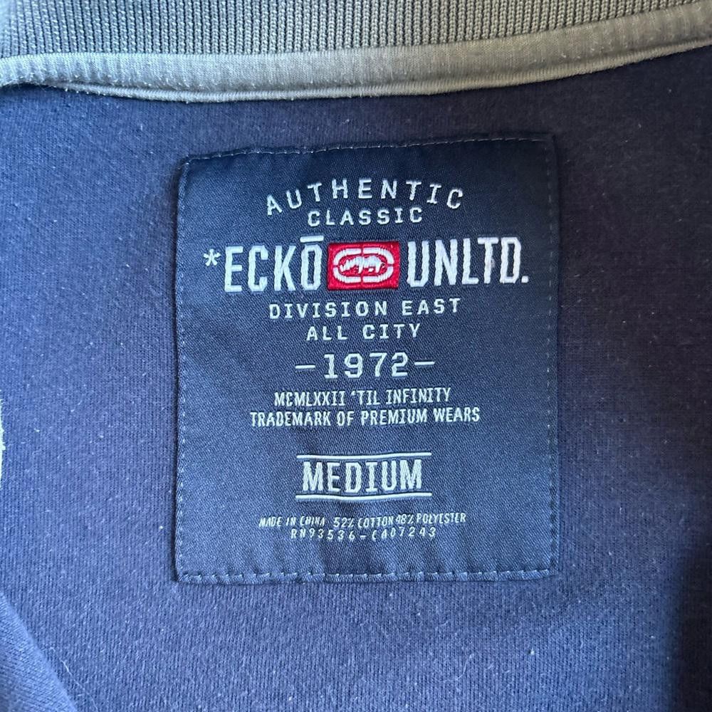 Designer Vintage Ecko Unltd. Navy Blue Plaid Zip-Up Jacket Size US M / EU 48-50 / 2 - 3 Thumbnail