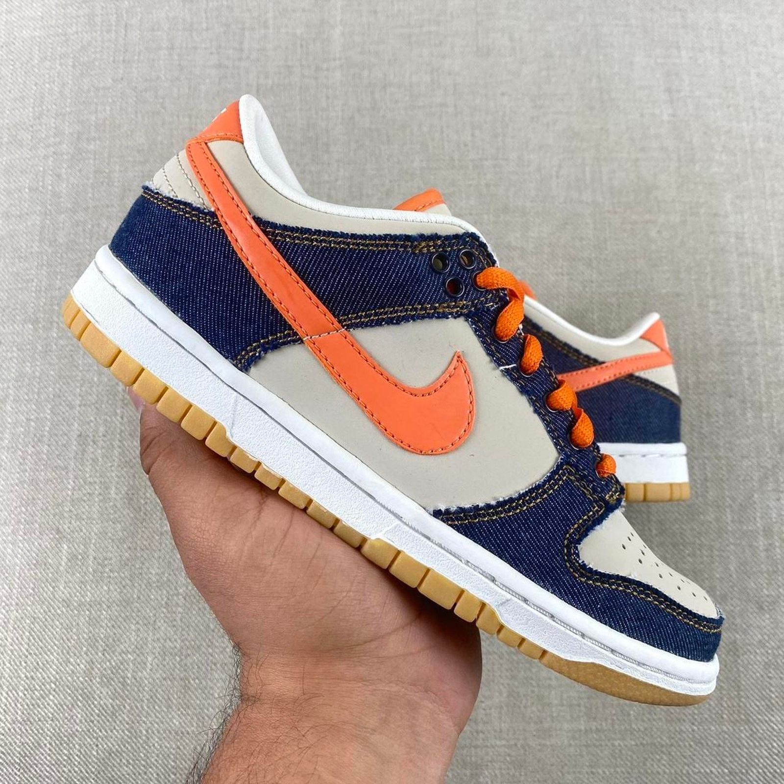 Nike 2007 Nike Dunk Low “Orange Denim” Size US 5.5 / IT 35.5 - 1 Thumbnail