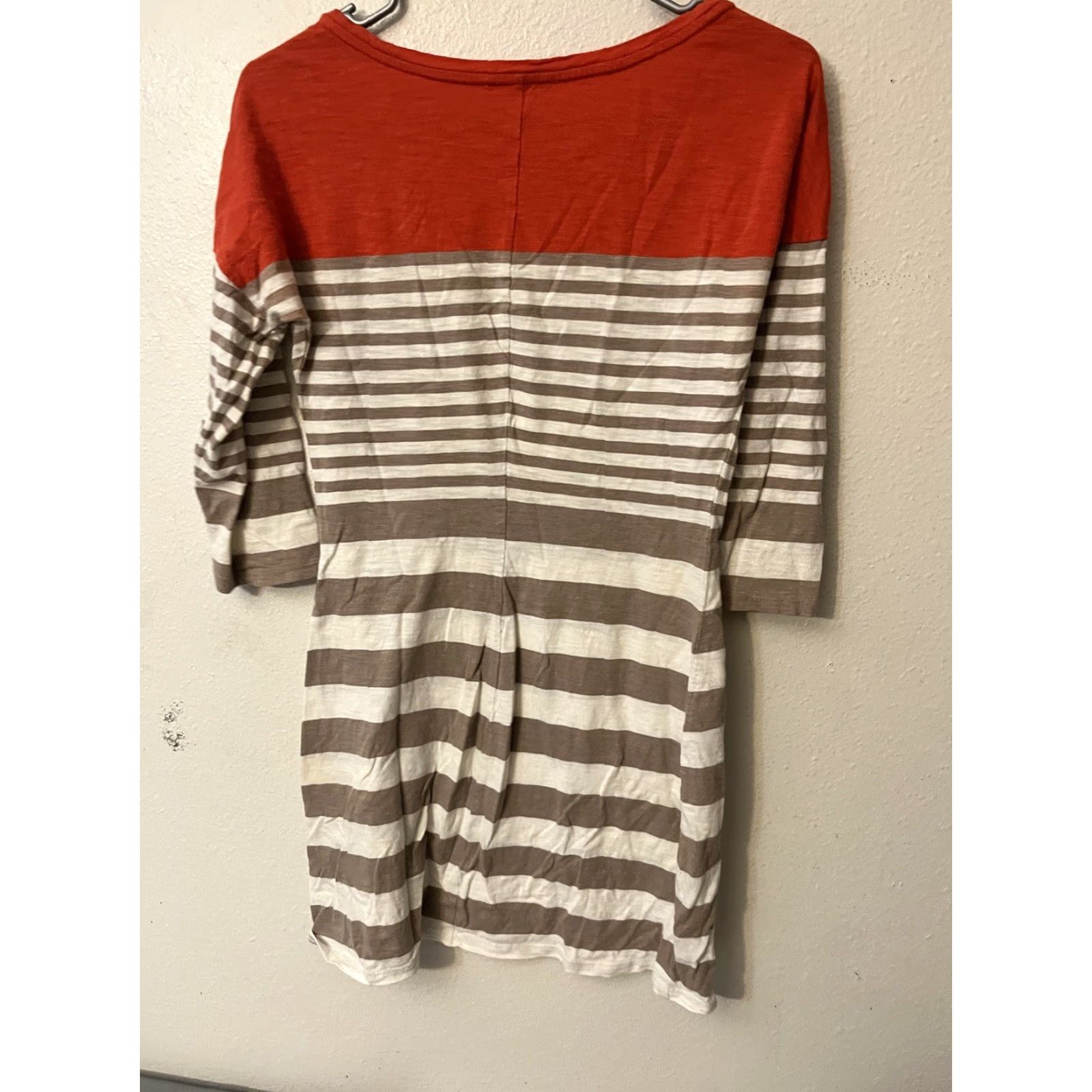 Express Express dress tunic stripes orange tan long sleeve Small stretch casual soft Size S / US 4 / IT 40 - 3 Thumbnail