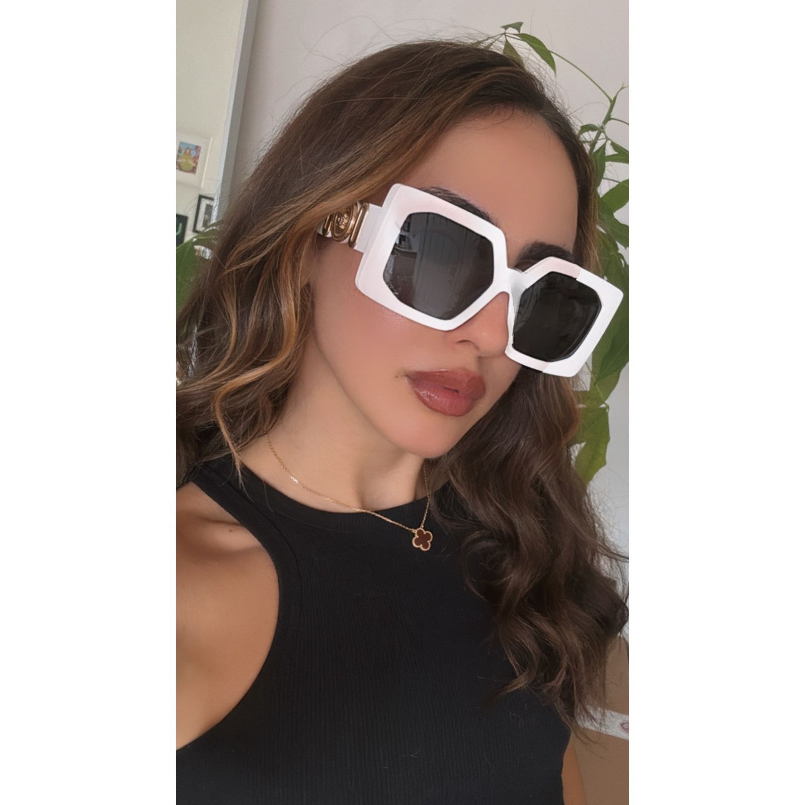 Versace NEW Versace VE4478U Oversized White Square Sunglasses Size ONE SIZE - 3 Thumbnail