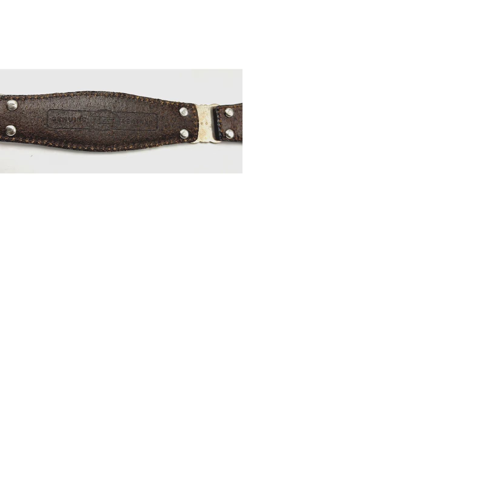 Fossil Vintage Fossil Belt Womens Medium Brown Leather 1996 Copper Tone 90s Y2K Read Size ONE SIZE - 9 Thumbnail