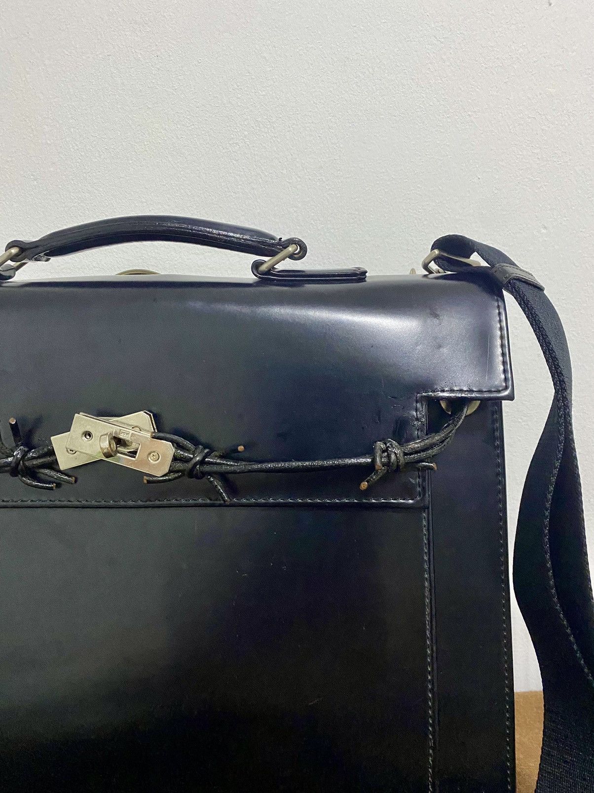 Jean Paul Gaultier Rare 90s JPG Birkin Kelly Leather GothicBriefcase Bag Size ONE SIZE - 10 Thumbnail