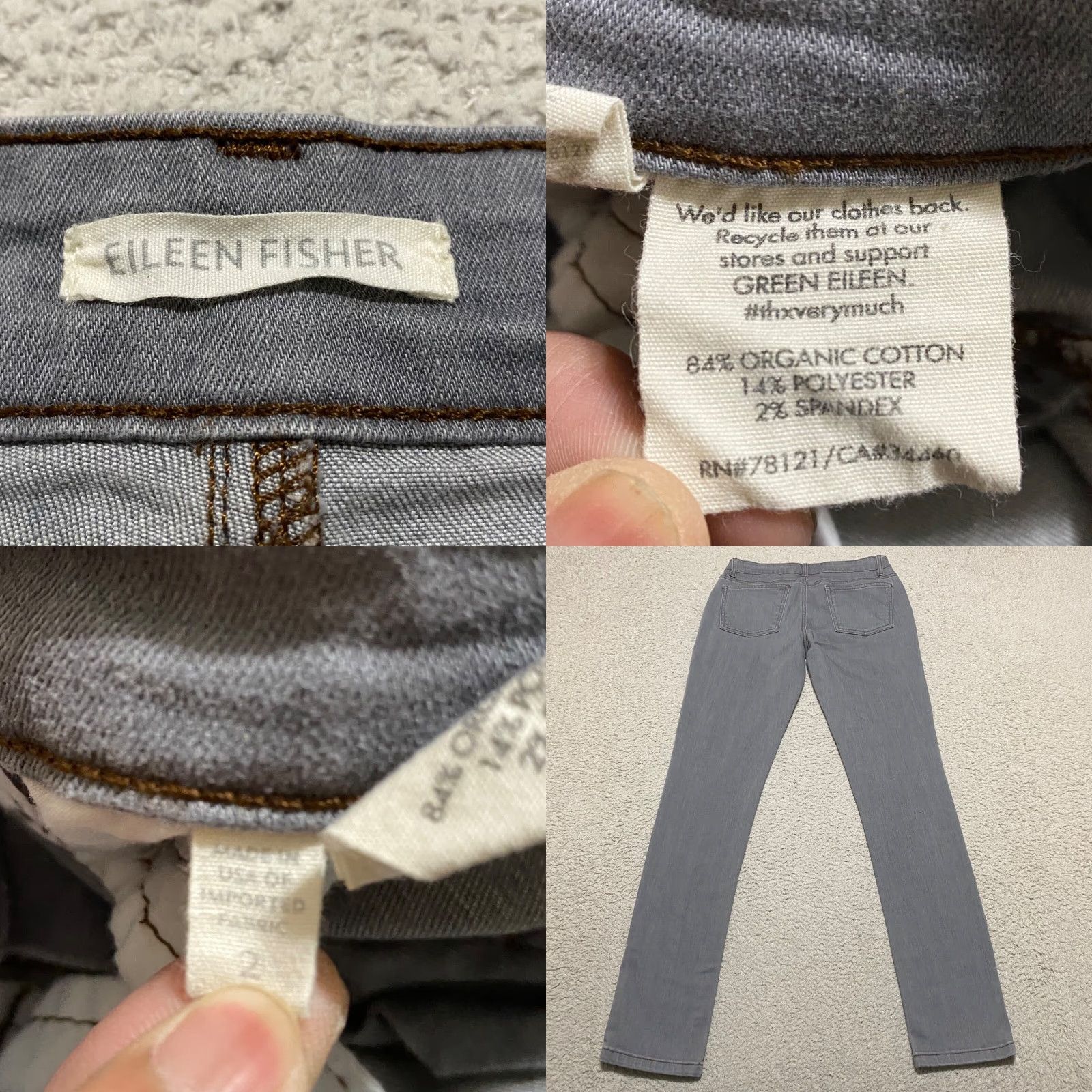 Eileen Fisher Eileen Fisher Womens Jeans sz 2 Gray Denim Organic Cotton Mid Rise Slim Straight Modern Weekend Wear Shirt? Size 28" / US 6 / IT 42 - 8 Thumbnail