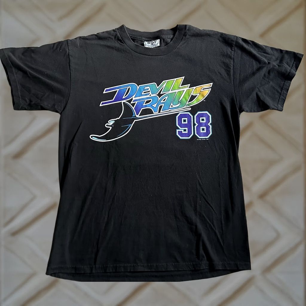 Lee VINTAGE Tampa Bay Devil Rays Inaugural Season T Shirt Men’s Size L Lee Sport Black Cotton Blend Graphic Print US Sports 1990-1999 Mens Size US L / EU 52-54 / 3 - 1 Thumbnail
