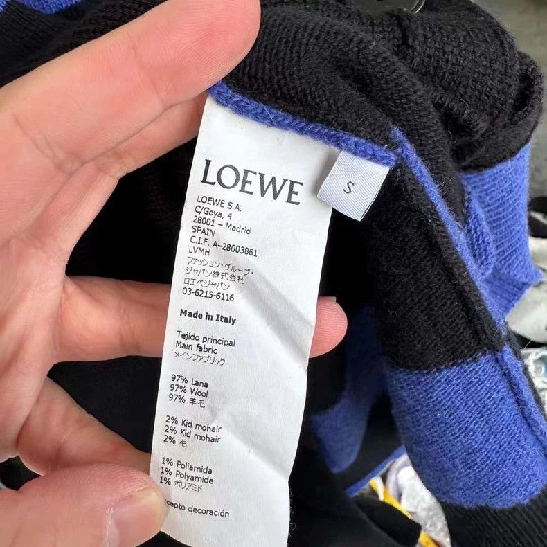 LOEWE Small logo patchwork cardigan