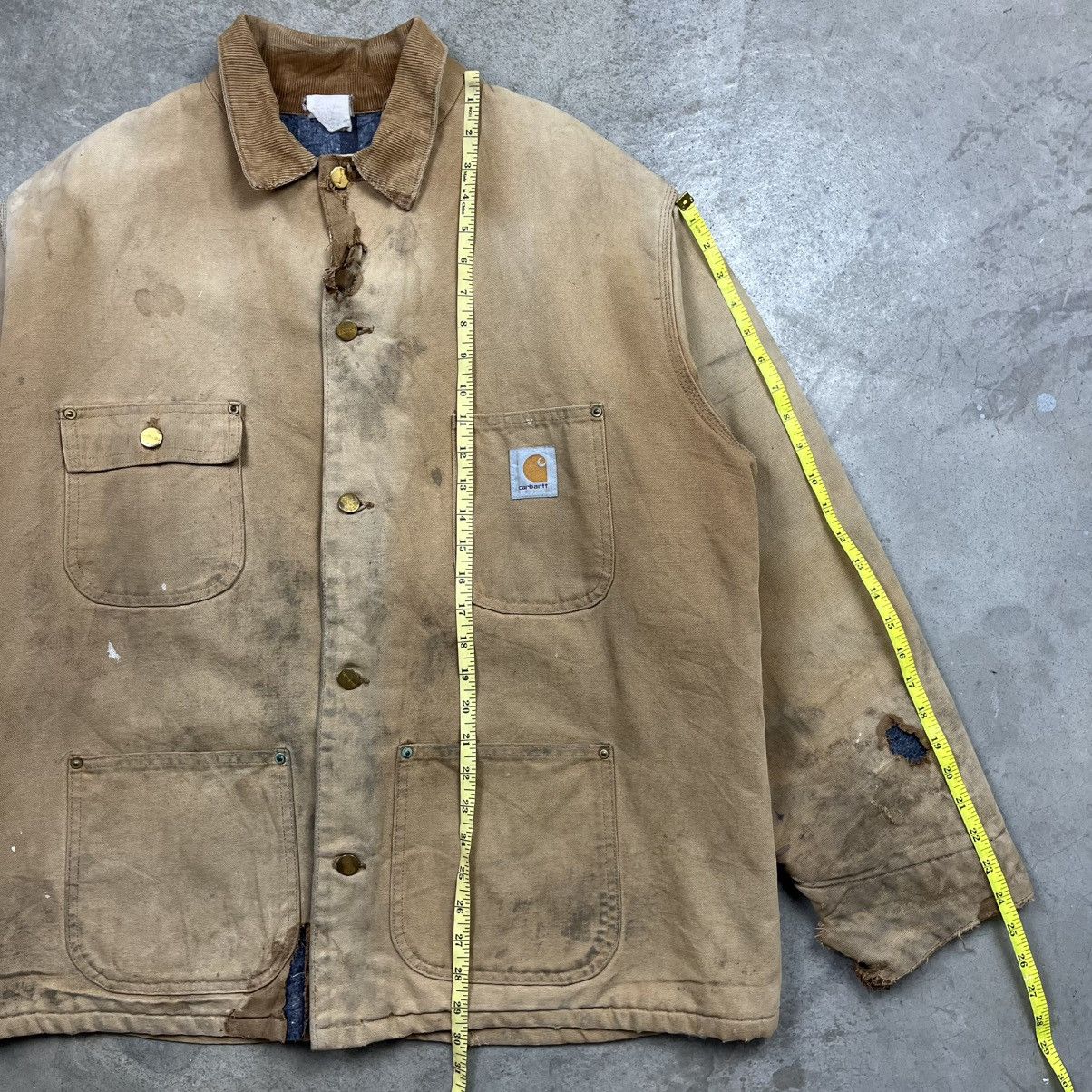 Carhartt 1990s carhartt chore jacket heavily distressed Size US XL / EU 56 / 4 - 19 Thumbnail