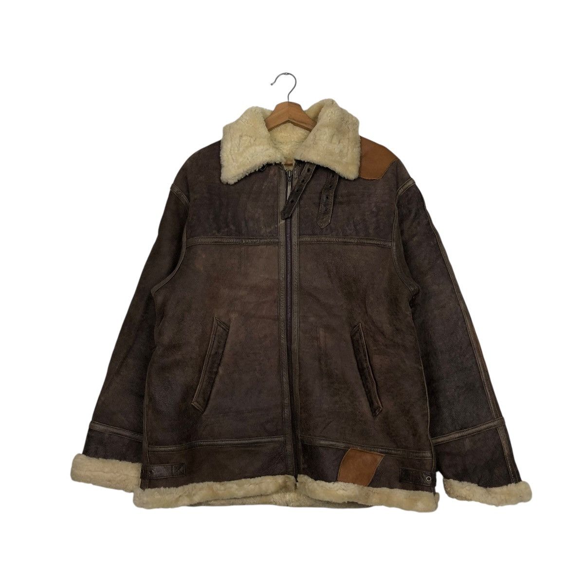 Japanese Brand 🔥VINTAGE LEATHER JACKET B 3 SHEARLING BASE AMERICAN BIKER Size US S / EU 44-46 / 1 - 3 Thumbnail