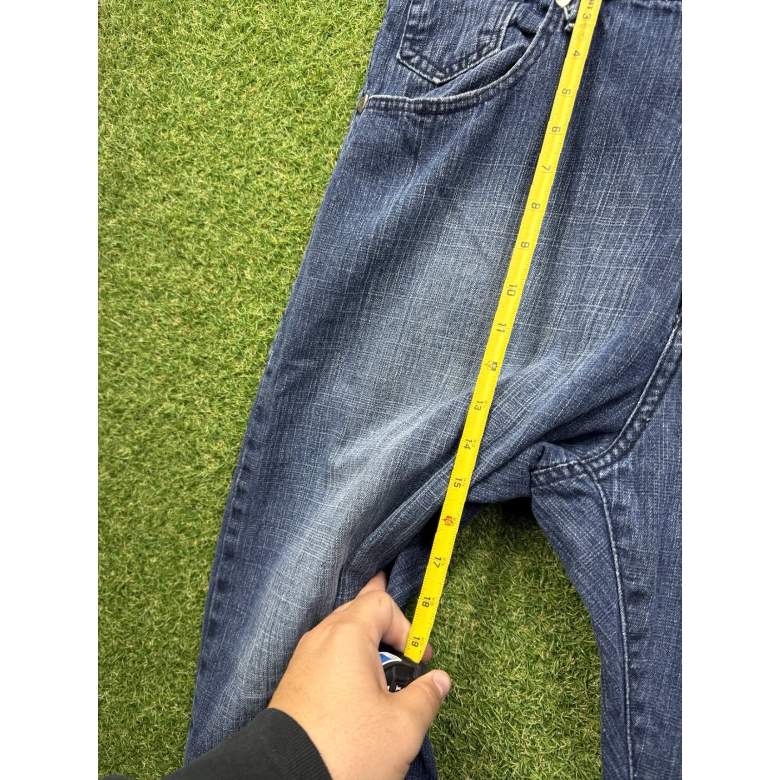 Vintage VINTAGE Helix Jeans Mens 40x32 Slim Straight Leg Baggy Grunge Punk Blue Denim Size US 40 / EU 56 - 7 Thumbnail