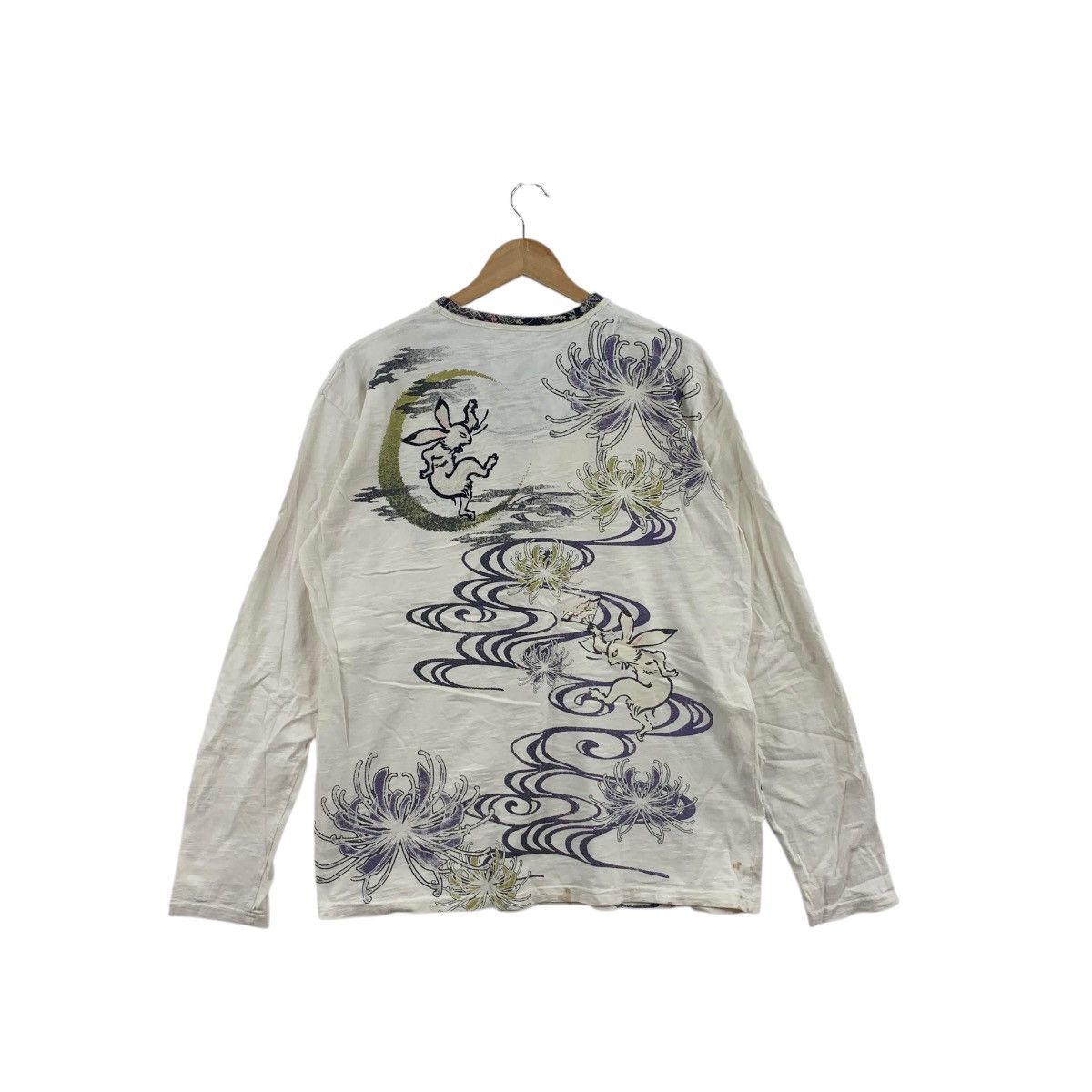 Vintage Vintage JAPAN MOON RABBIT Folklore Sakura Tee Shirt Top Size XL / US 12-14 / IT 48-50 - 6 Thumbnail