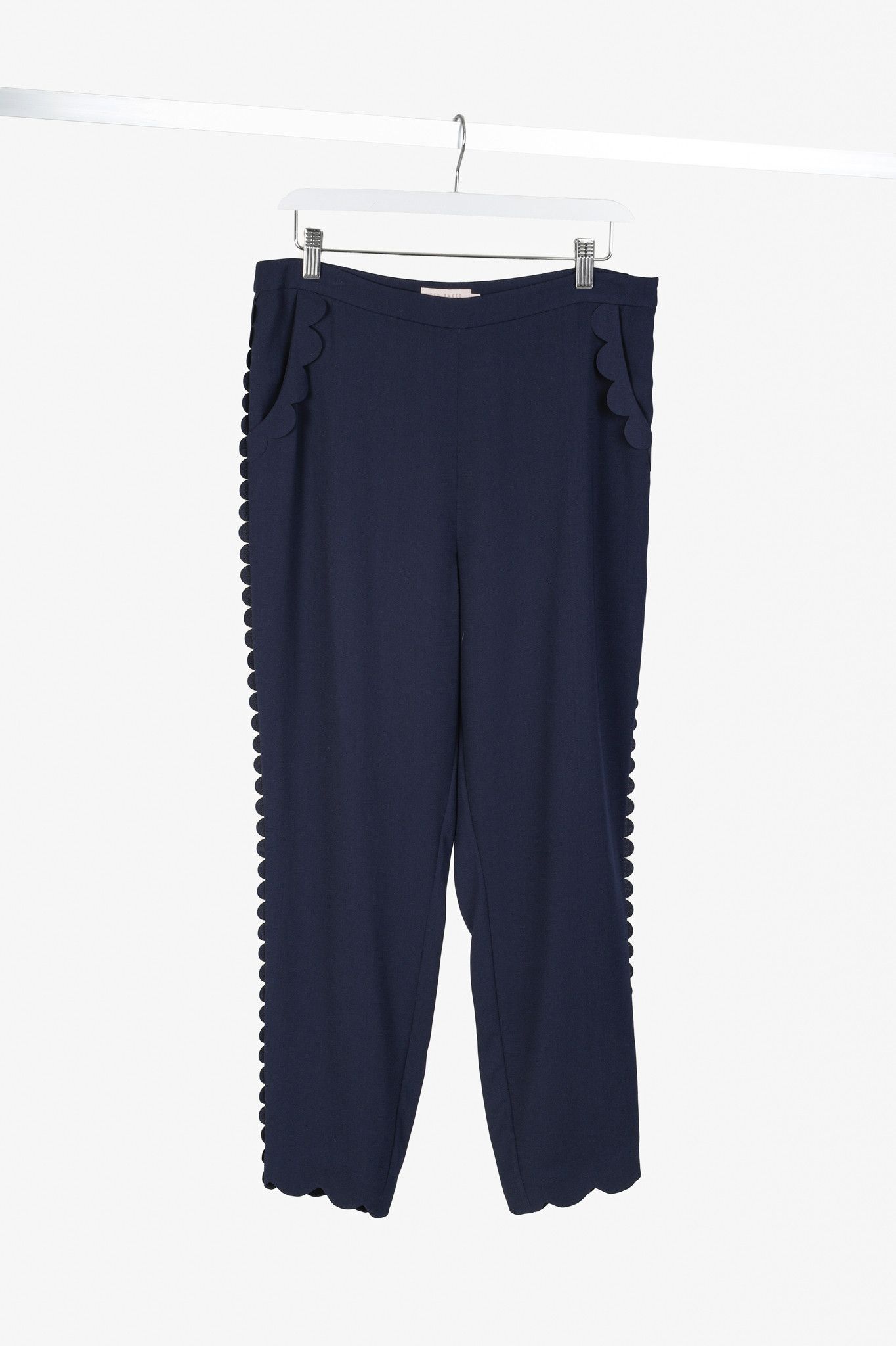 Ted Baker Ted Baker Dyanni Navy Scallop Hem Jogger Pants Size 32" / US 10 / IT 46 - 1 Thumbnail