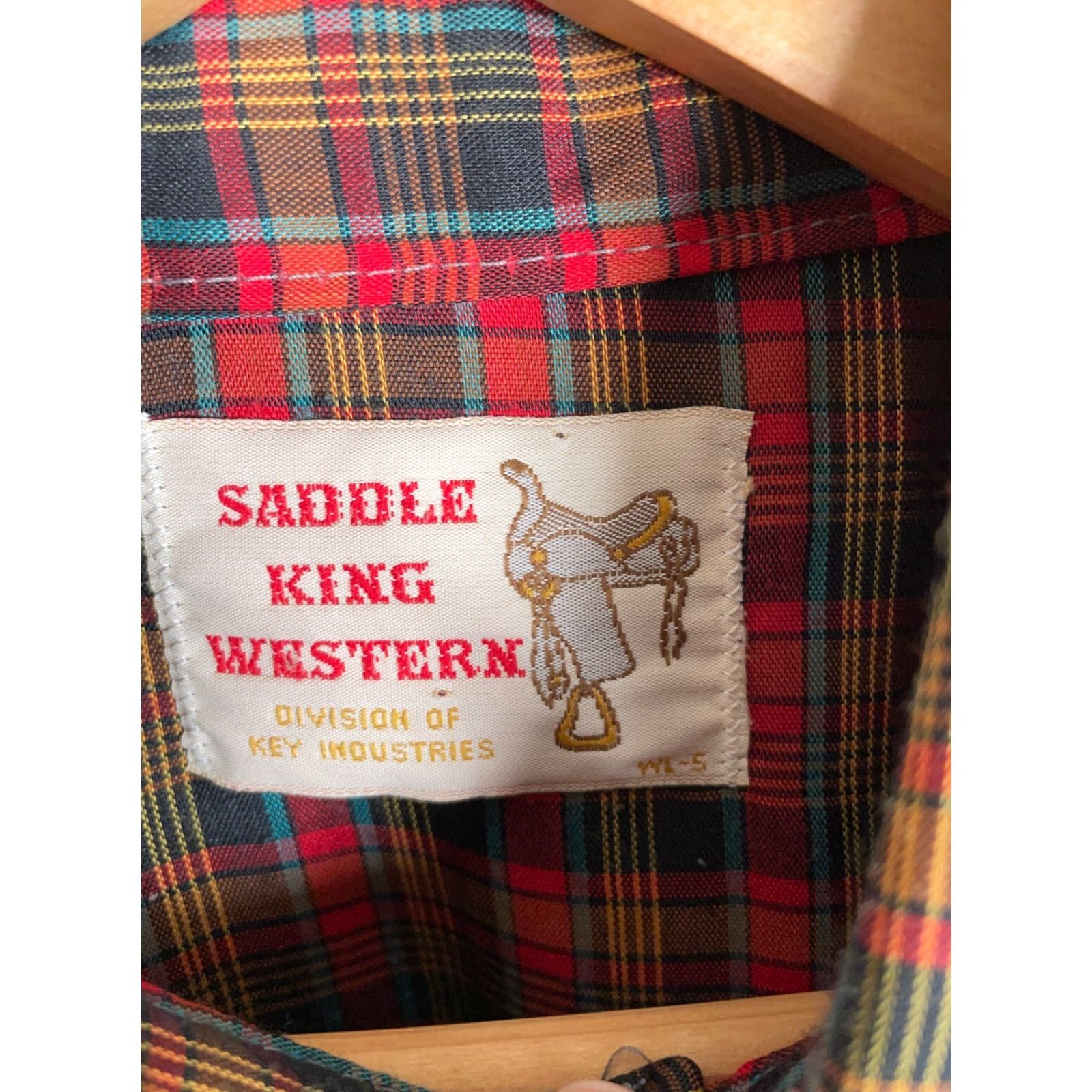 Vintage VTG Saddle King Western Shirt Men XL Red Blue Tartan Plaid Pearl Snap Buttons Size US XL / EU 56 / 4 - 4 Thumbnail