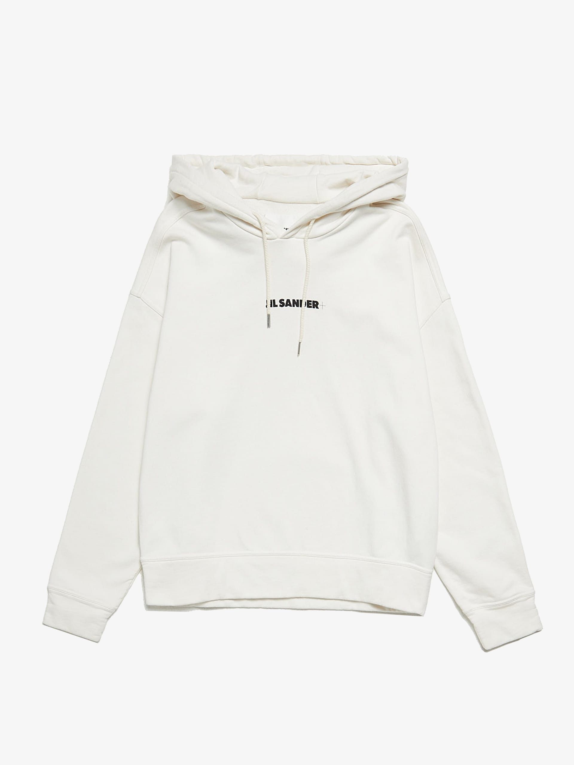 Jil Sander White Logo Printed Cotton Hoodie Size US M / EU 48-50 / 2 - 1 Thumbnail