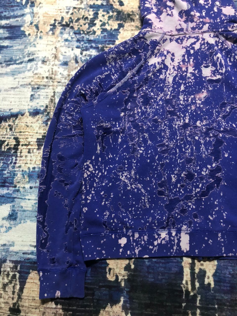 Nike Crazy Nike Cropped Heavily Distressed Bleach Zipper Hoodie Size L / US 10 / IT 46 - 10 Thumbnail