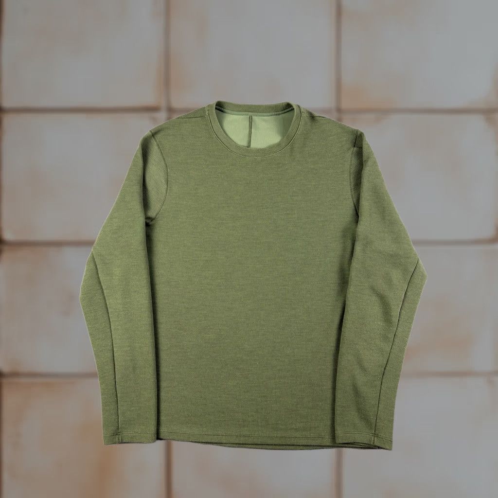 Lululemon Lululemon Shirt Men’s Size Medium Green Longsleeve Thermal Waffle Knit Logo Activewear Crew Neck Regular Fit Size US M / EU 48-50 / 2 - 1 Thumbnail