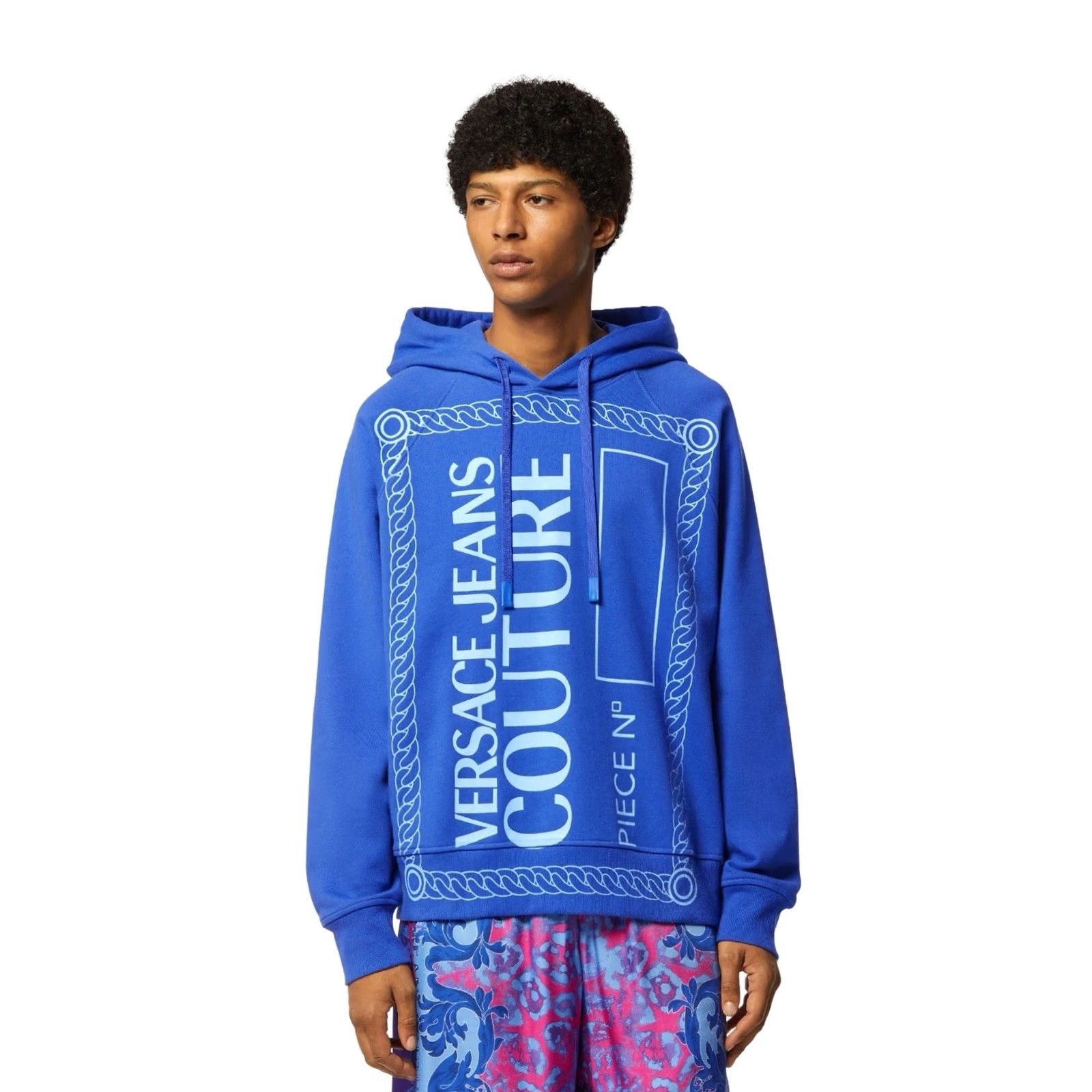 Versace Jeans Couture VERSACE JEANS COUTURE Hoodie L Blue NWT Mens Pullover Over Design Colorful Italy Size US L / EU 52-54 / 3 - 3 Thumbnail