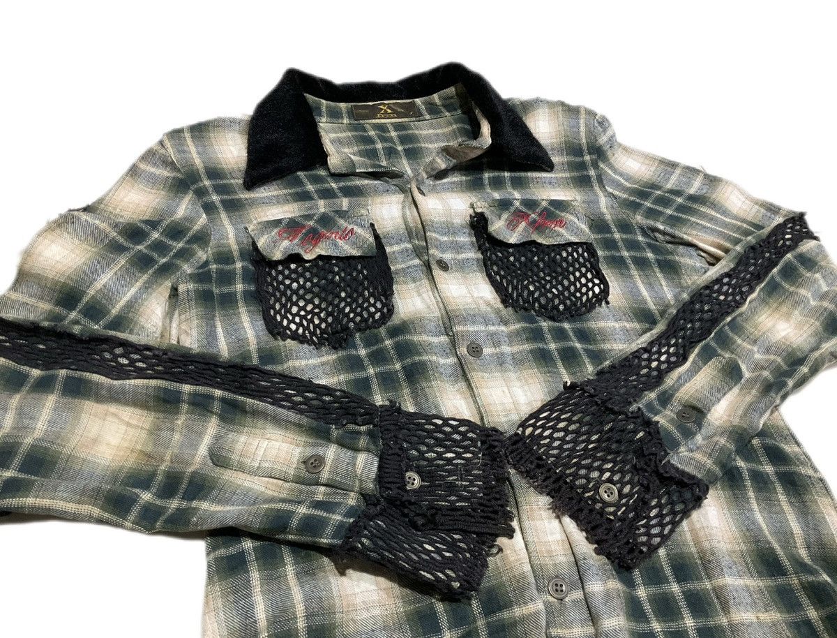 Hysteric Glamour × If Six Was Nine × Japanese Brand 🔥Sick Y2K Xfrm Flannel Mesh Shirt Tribal Glitter Size US S / EU 44-46 / 1 - 3 Thumbnail