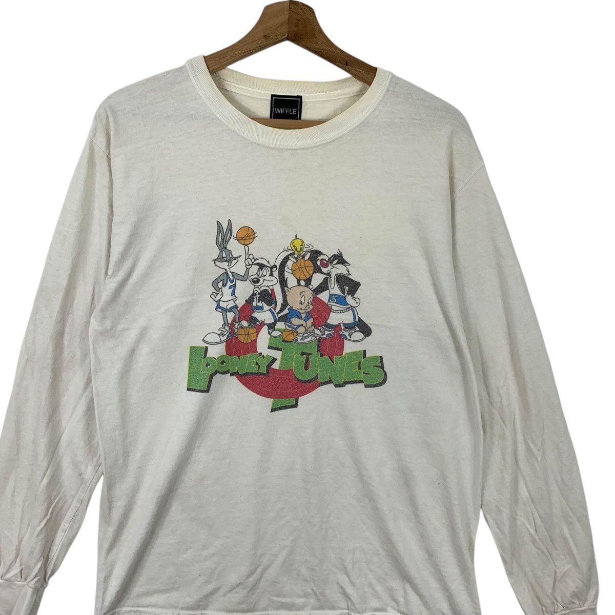Vintage LOONEY TUNES x SPACE JAM Squad Jordan Movie Tee Shirt Top Size S / US 4 / IT 40 - 3 Thumbnail