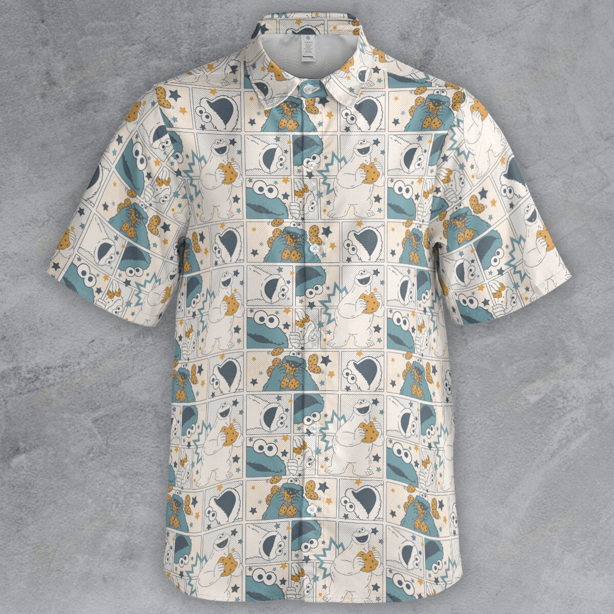 The Unbranded Brand Om Nom Nom Cookie Monster Eating Sesame Street Shirt Size US S / EU 44-46 / 1 - 2 Thumbnail