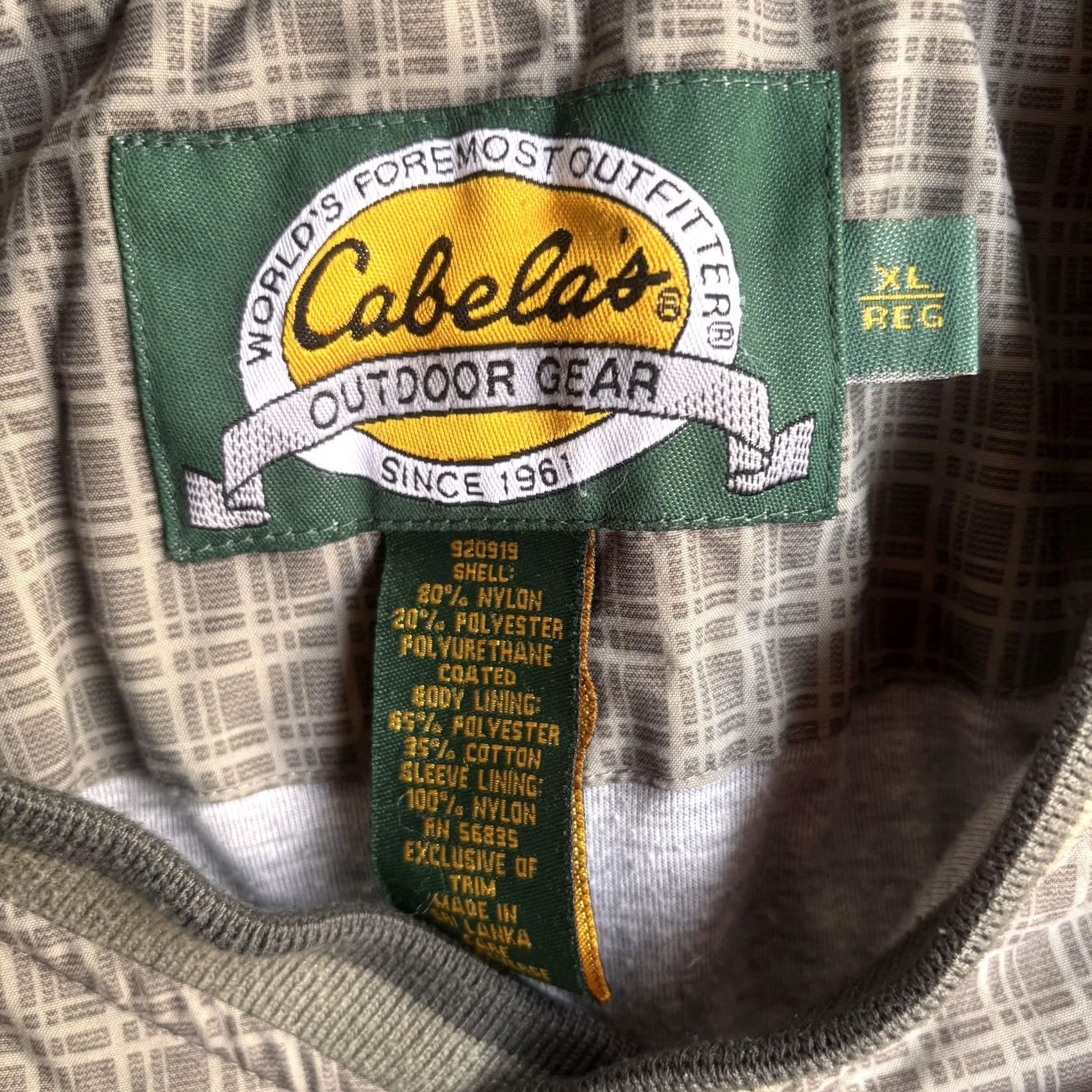 Vintage Cabela's Jacket Mens XL Gray Check V Neck Pullover Windbreaker Outdoor Wind-Resistant Lightweight Water Resistant Casual Size US XL / EU 56 / 4 - 2 Thumbnail