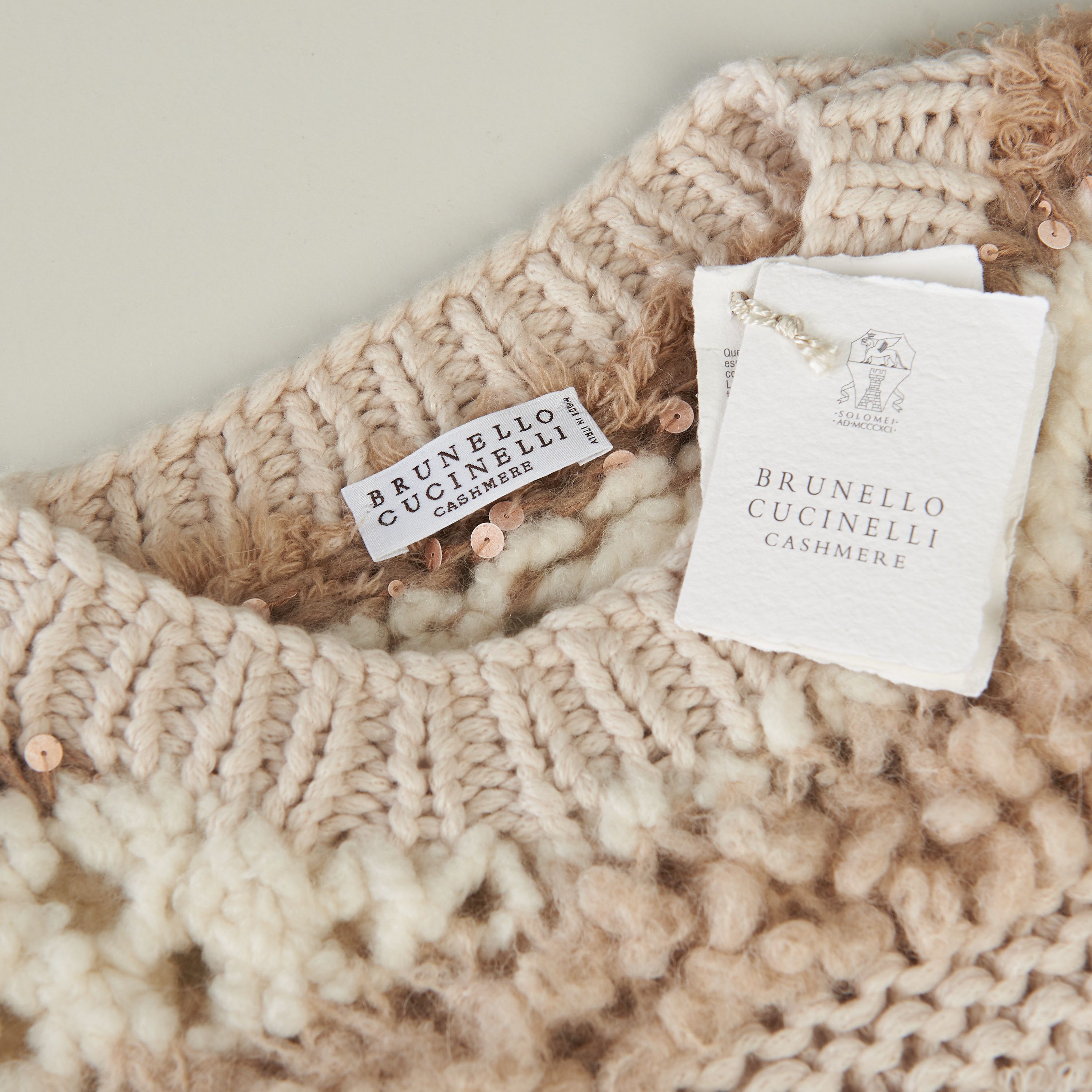 Brunello Cucinelli Sequined Cashmere Crewneck Sweater - Opera Knit, Textured Size M / US 6-8 / IT 42-44 - 10 Thumbnail