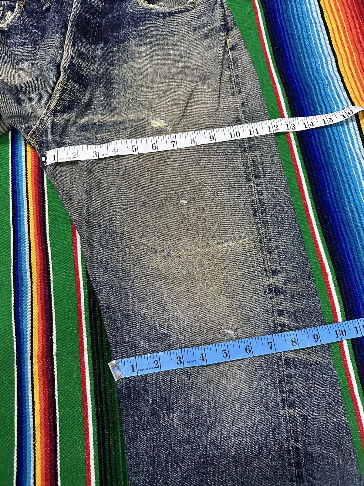 Denime Distress Vintage Denim Selvedge . Size US 32 / EU 48 - 3 Thumbnail