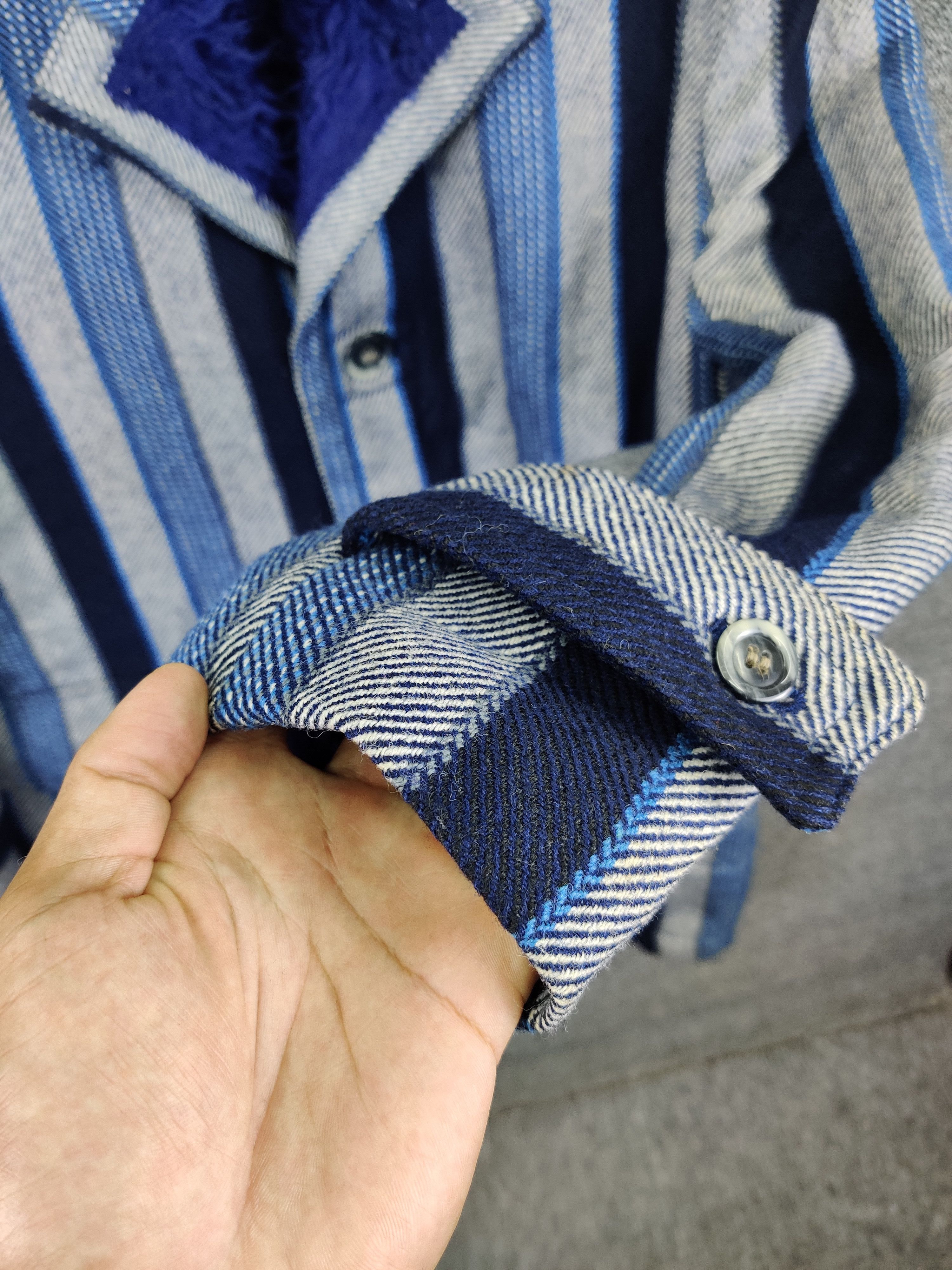 The Unbranded Brand Vintage Stripe Sherpa Button Coat Jacket Nice Design Size US L / EU 52-54 / 3 - 12 Thumbnail