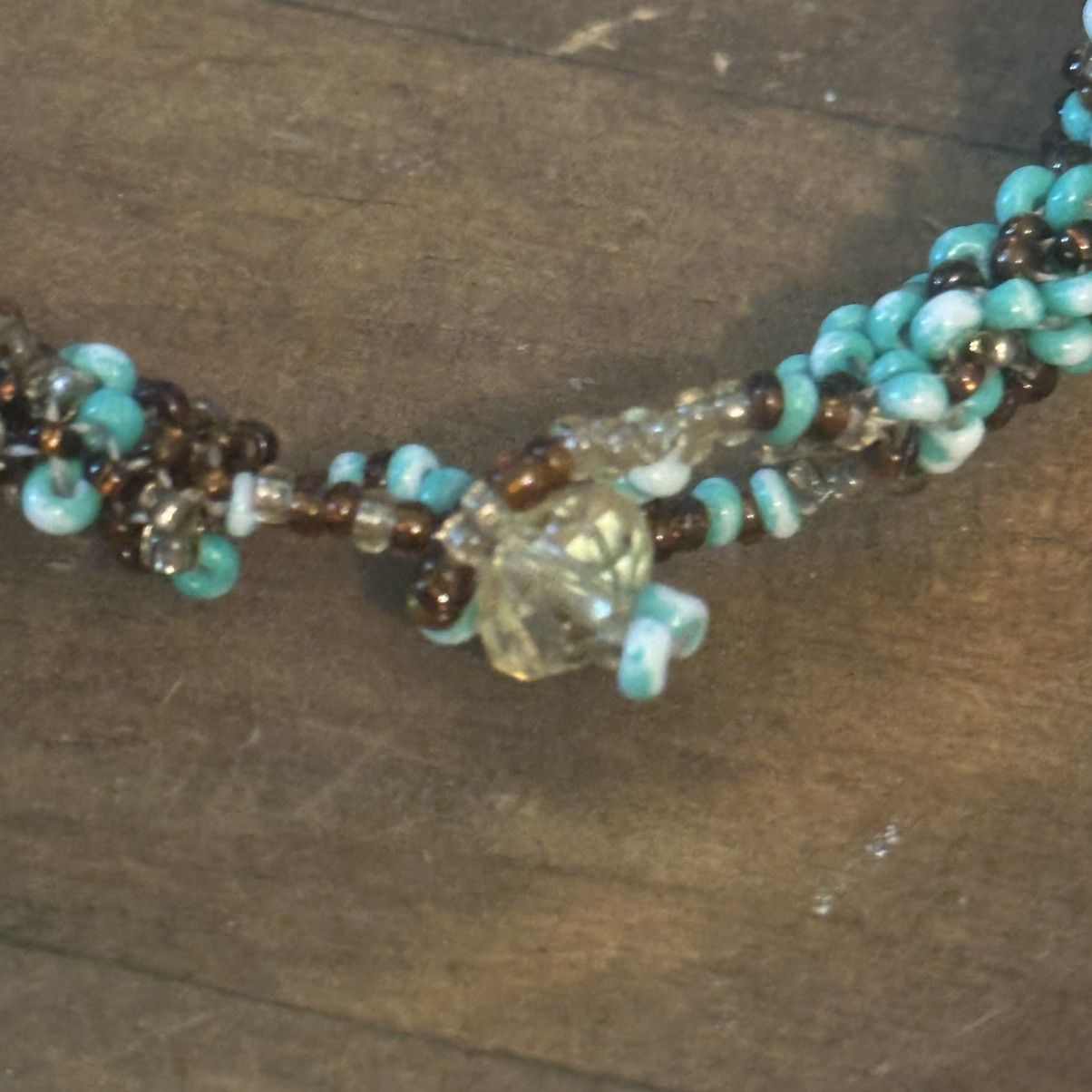 Vintage Vintage turquoise seed bead rope fringe collar necklace Size ONE SIZE - 4 Thumbnail