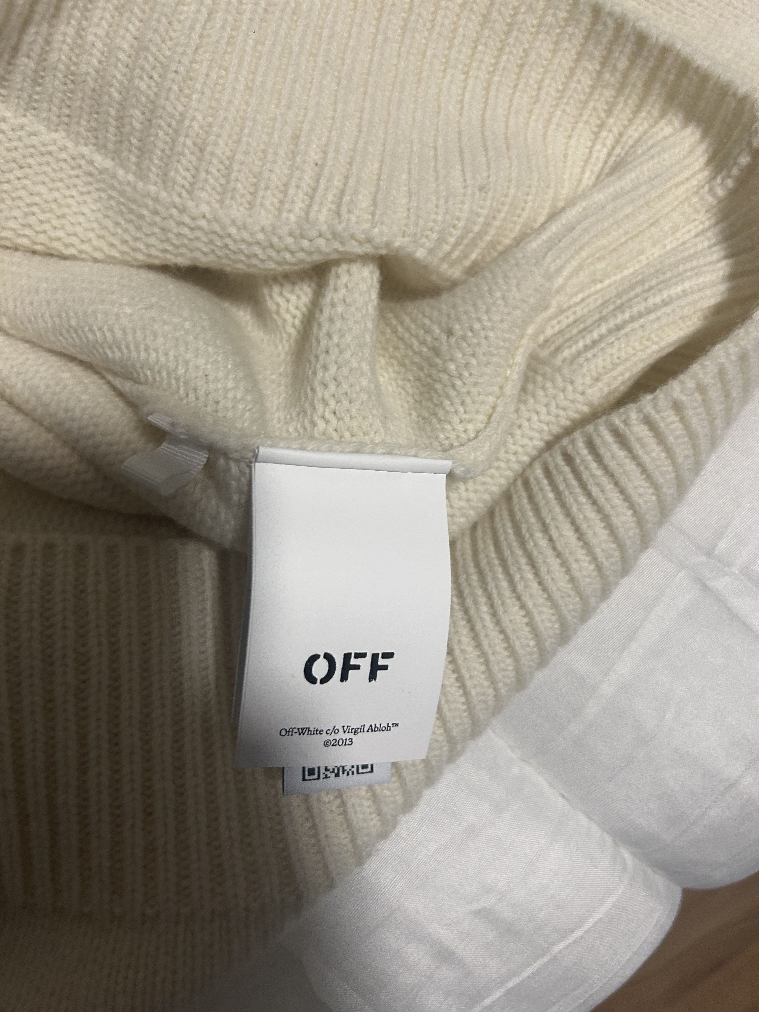 Off-White off-white jersey with logo intarsia Size US M / EU 48-50 / 2 - 3 Thumbnail