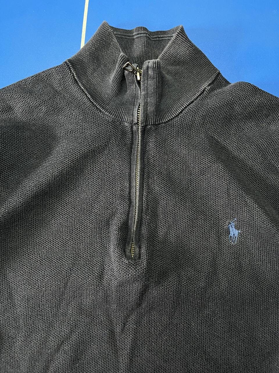 Polo Ralph Lauren Polo Ralph Lauren 1/4 Zip Pullover Sweater Grey Black Cotton Size US L / EU 52-54 / 3 - 2 Thumbnail