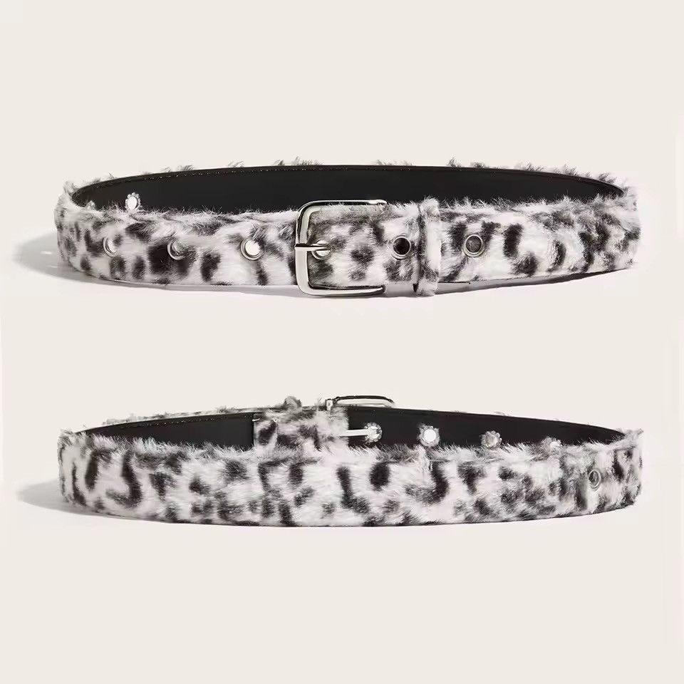 Japanese Brand Leopard PU Leather belt Size ONE SIZE - 3 Thumbnail