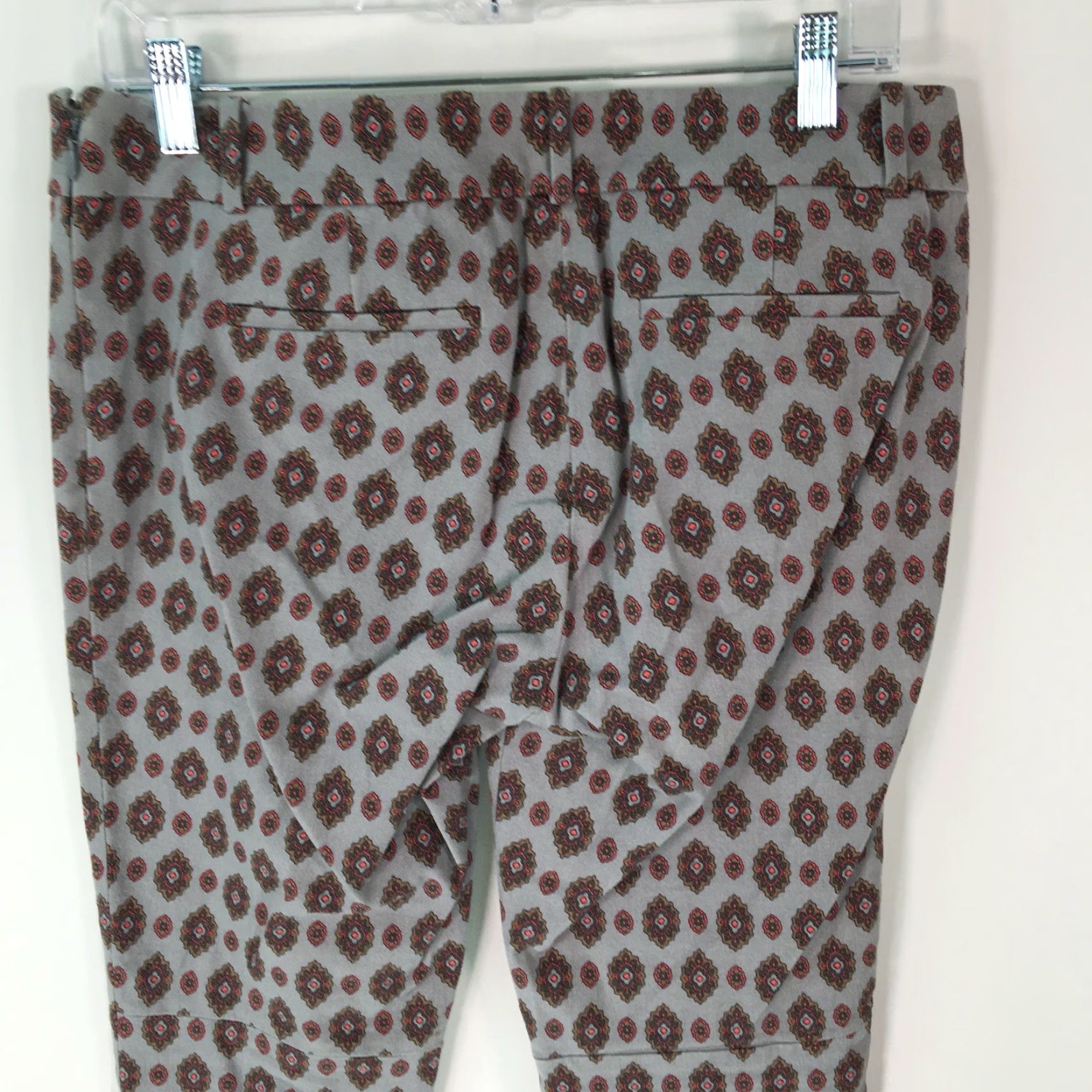 J.Crew VINTAGE J.Crew Capri Pants Womens - Floral Gray - Size 8 - Mid Rise - Cotton Spandex - Casual Size 34" / US 12 / IT 48 - 2 Thumbnail