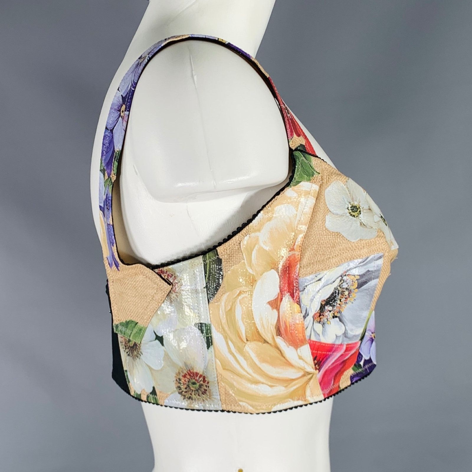 Dolce & Gabbana DOLCE & GABBANA Multi Color Nylon Blend Floral Bralette Size M / US 6-8 / IT 42-44 - 3 Thumbnail