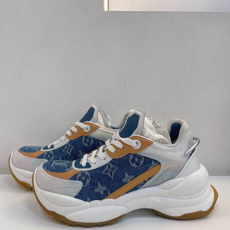 Louis Vuitton Louis Vuitton Run 55 Blue Low-Top Sneakers 0079 Size US 6 / IT 36 - 1 Thumbnail