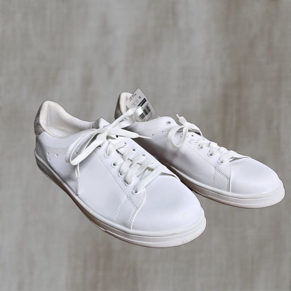Vintage Time And True Shoes Casual White Tennis 11 Womens 100% Cotton Upper Rubber Sole Flat Size L / US 10 / IT 46 - 1 Thumbnail