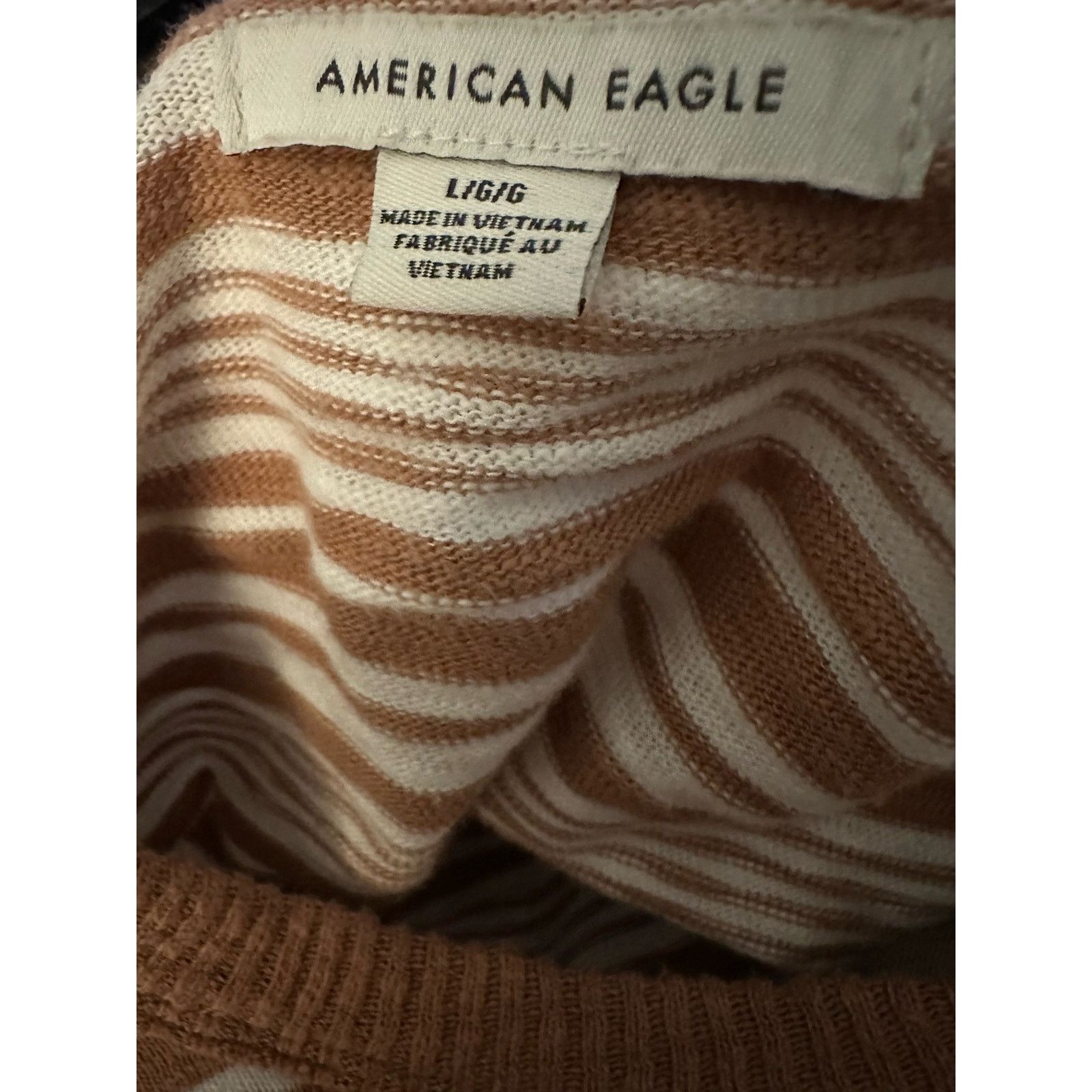 American Eagle Outfitters American Eagle Striped Knit Dress. Tan and White Size Large Size L / US 10 / IT 46 - 5 Thumbnail