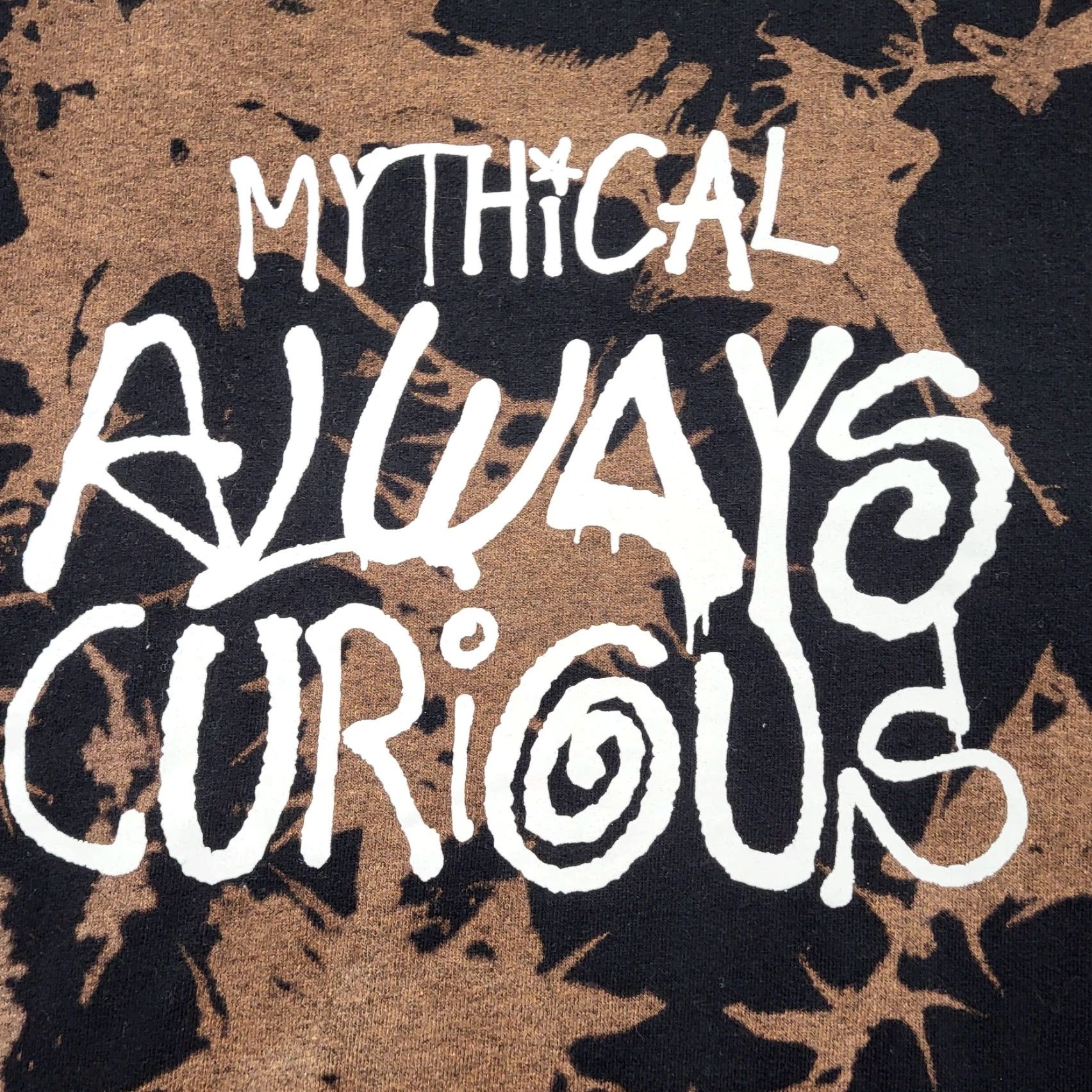 Vintage Mythical Always Curious Sweatshirt Mens Sz L Black & Brown Splatter Or Tie Dye Size US L / EU 52-54 / 3 - 5 Thumbnail