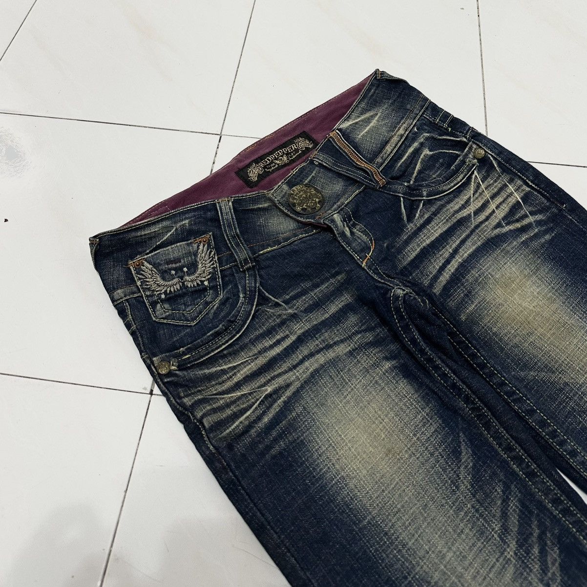 Japanese Brand Red Pepper Gold Label Bootcut Jeans - Wing Embroidery Size 32" / US 10 / IT 46 - 4 Thumbnail