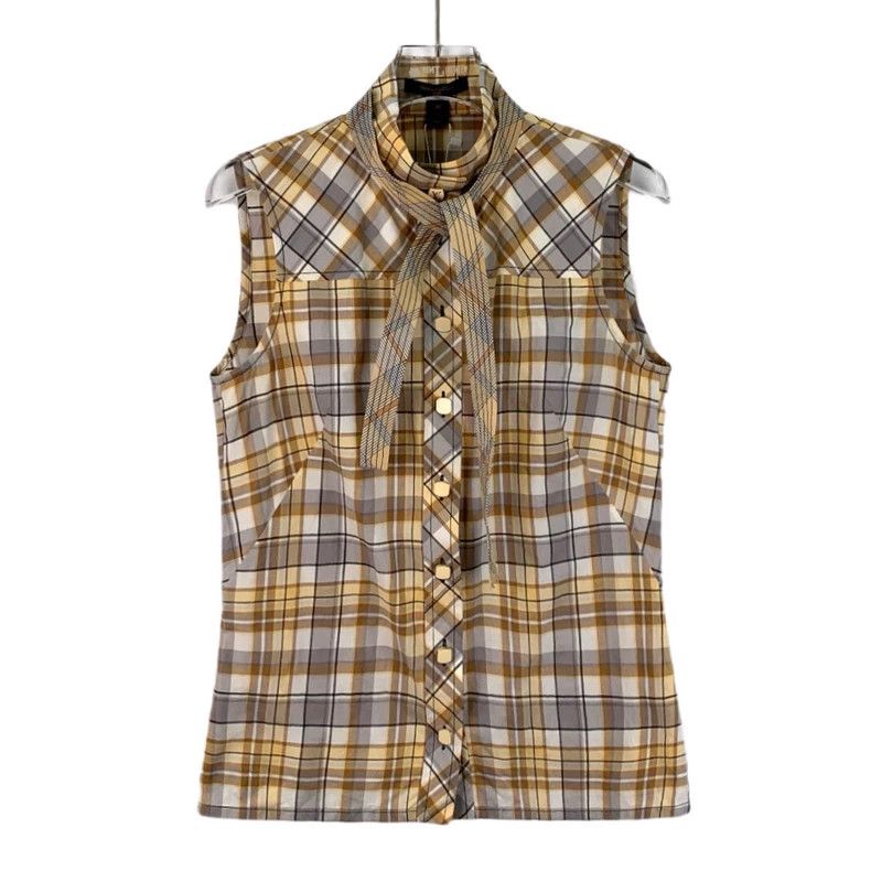 Louis Vuitton Louis Vuitton Colorblock Plaid Sleeveless Shirt Size US S / EU 44-46 / 1 - 1 Thumbnail