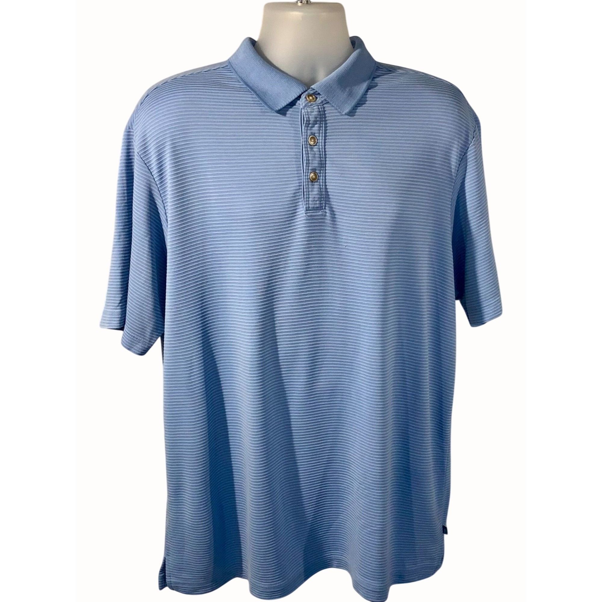 Tommy Bahama Tommy Bahama Mens Blue Ribbed Polo Shirt Short Sleeve Relaxe Size US L / EU 52-54 / 3 - 1 Thumbnail