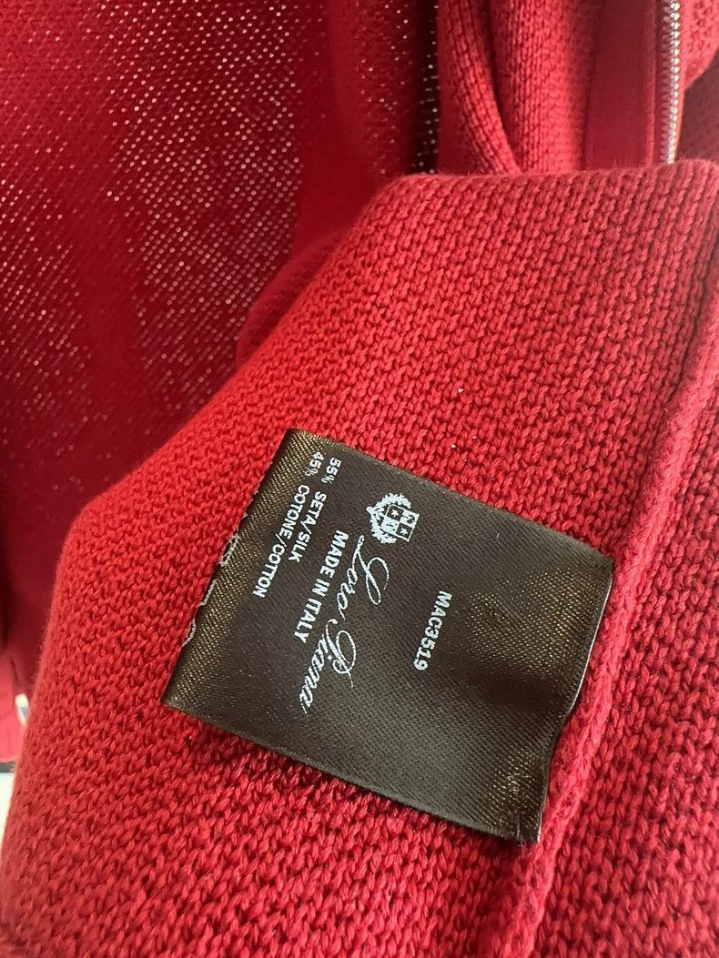 Loro Piana Loro Piana Red Knit Zip Jacket- Size US L / EU 52-54 / 3 - 6 Thumbnail