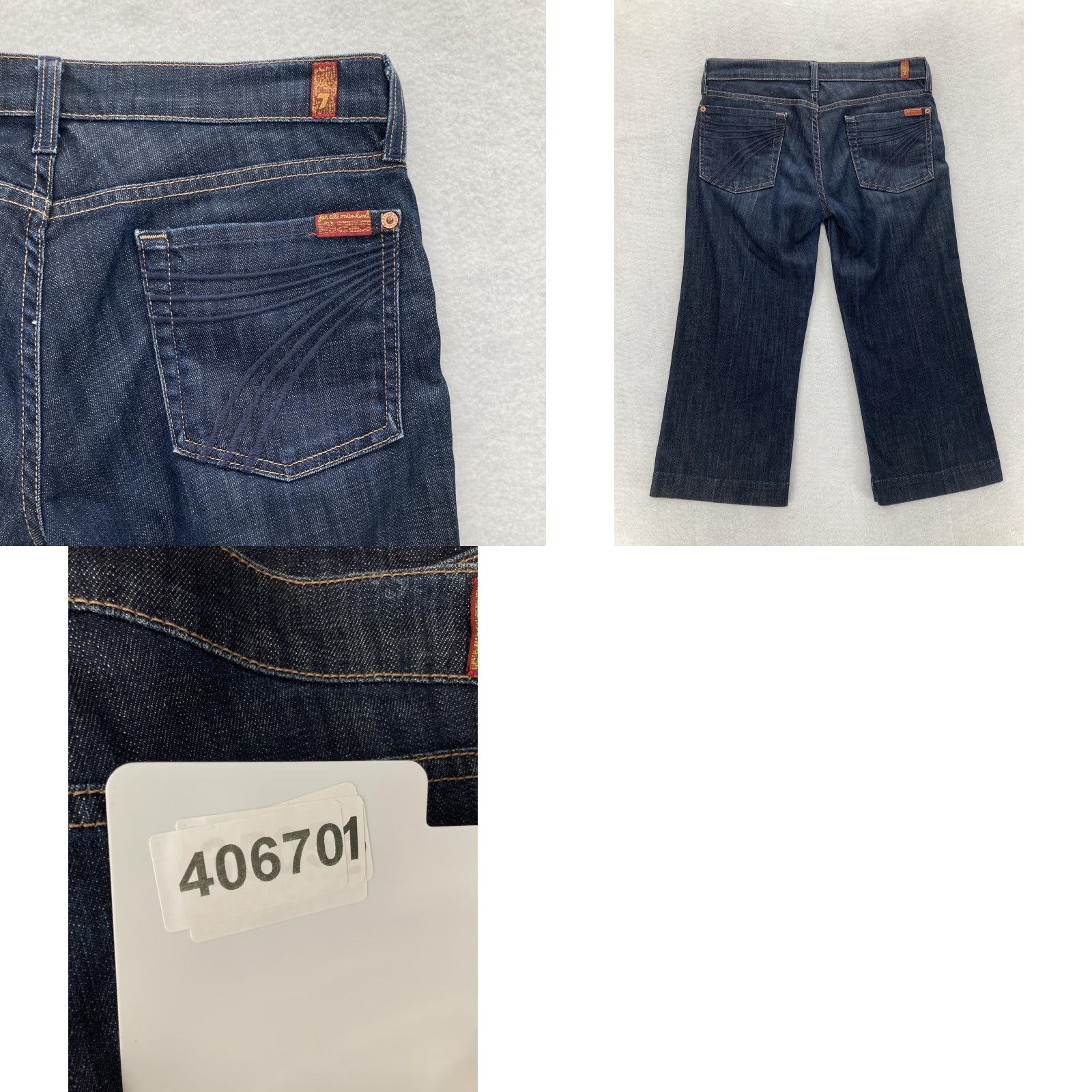 7 For All Mankind 7 For All Mankind Jeans Womens 28 Dark Wash Dojo Cropped Wide Leg Made USA Jeans Womens 28 Dark Wash Dojo Cropped Wide Leg - 7 For All Mankind Size 28" / US 6 / IT 42 - 9 Thumbnail
